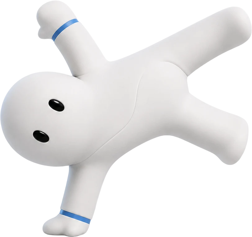 Bob, la mascota de Reboot, haciendo una medialuna